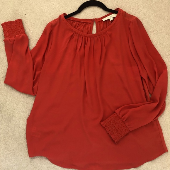 Loft Brand Mixed Media Blouse - Picture 1 of 4